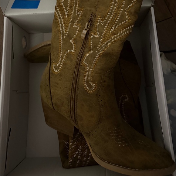 Taupe Heeled Western Cowgirl/Cowboy Boots, worn once - Picture 4 of 5